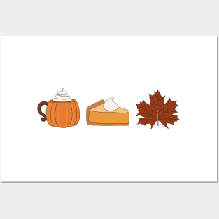 Fall Pumpkin Spice Latte Season Posters and Art